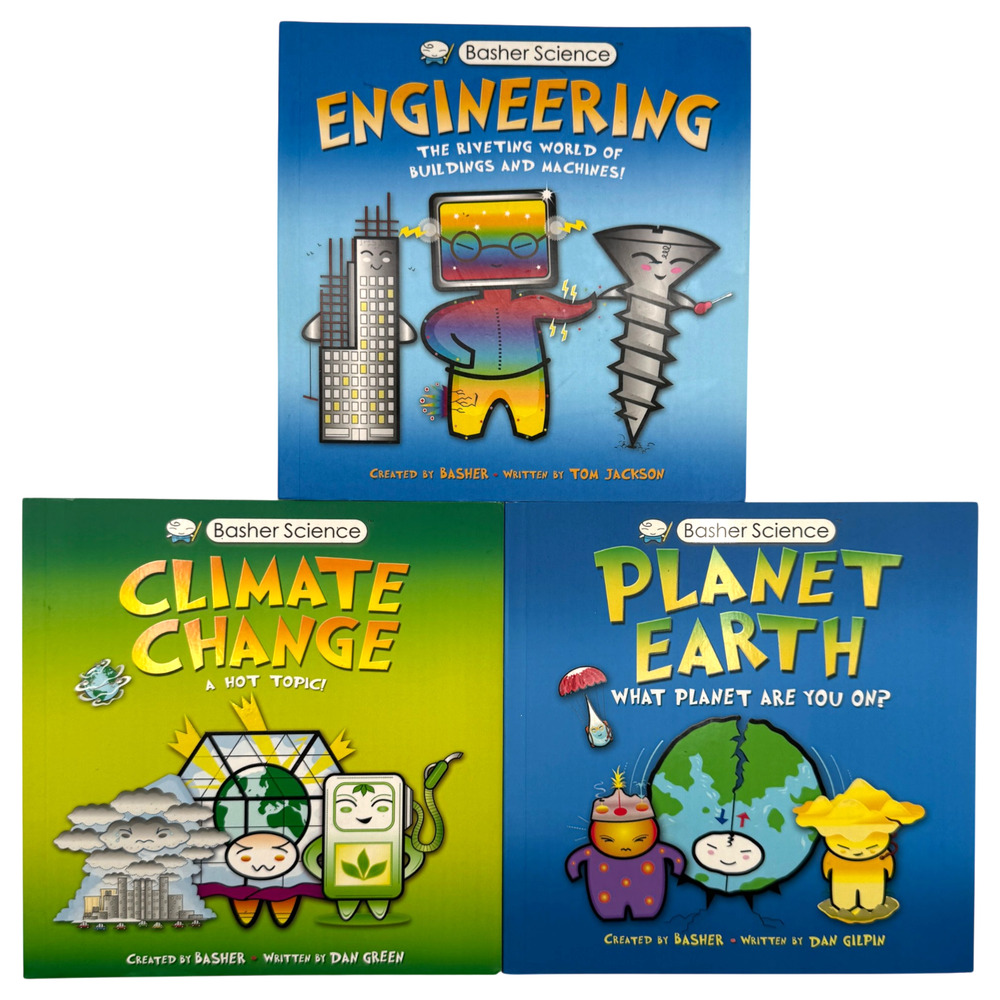 Basher Science Lot of 3 Books Climate Change Planet Earth Engineering Homeschool